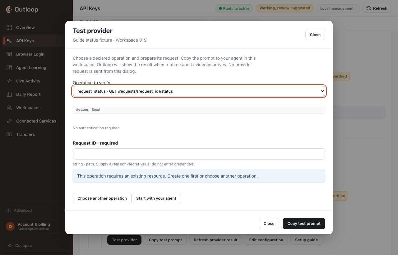 The rescue shown when an operation needs a provider-created resource id