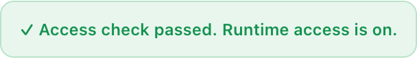 Outloop showing a passed access check on a pinned Outbrain connector, with the runtime-verified API bridge badge.
